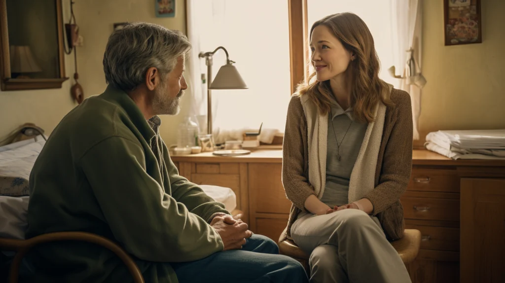 male patient having consultation with his doctor