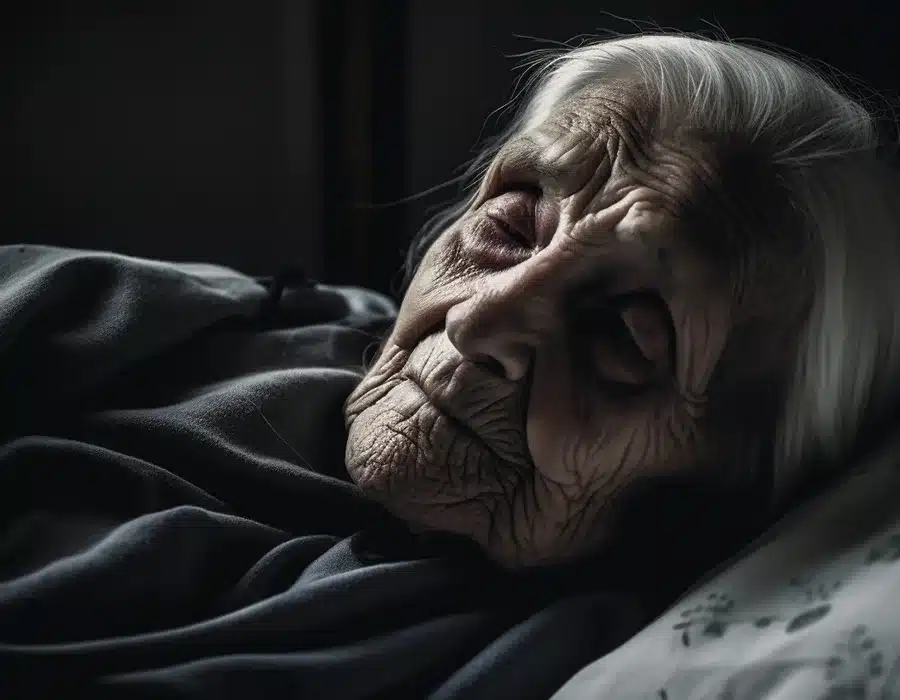 an old woman terminally ill