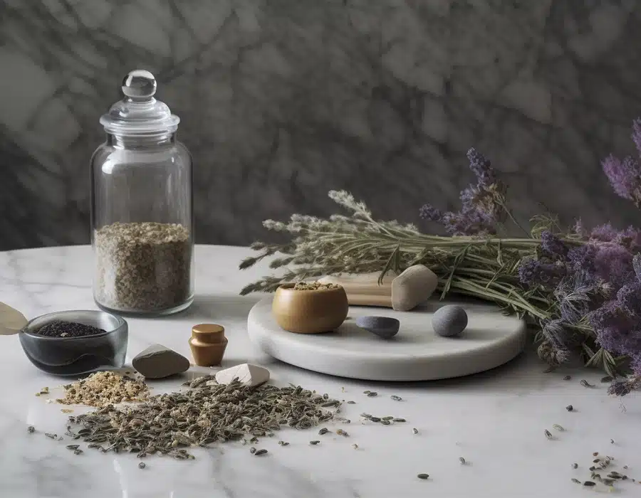 A display of medicinal herbs