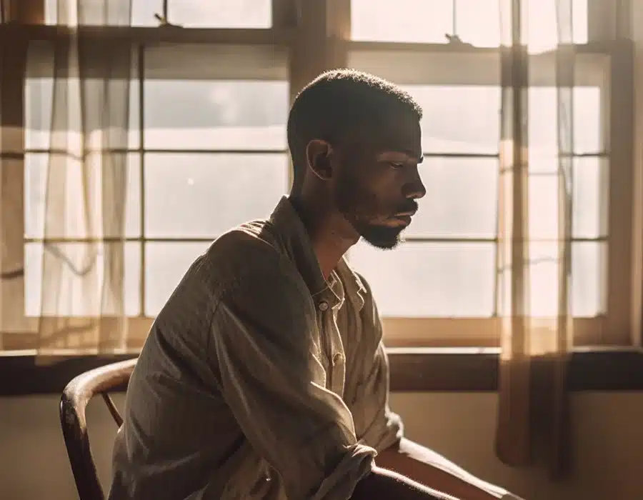 A man meditating