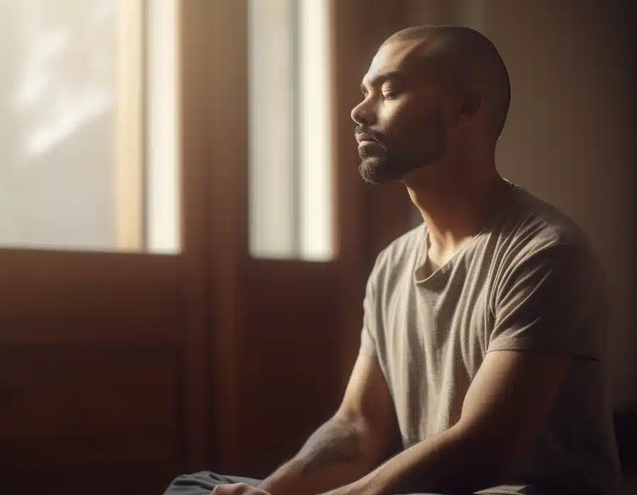 A man meditating