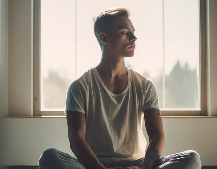 A man meditating