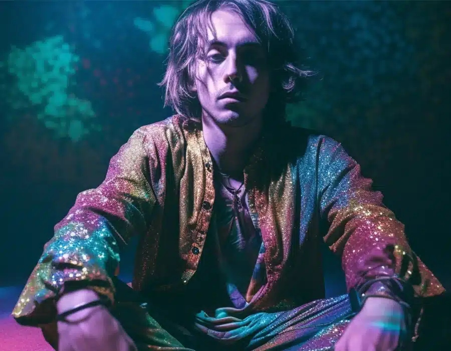 a man tripping with psychedelics