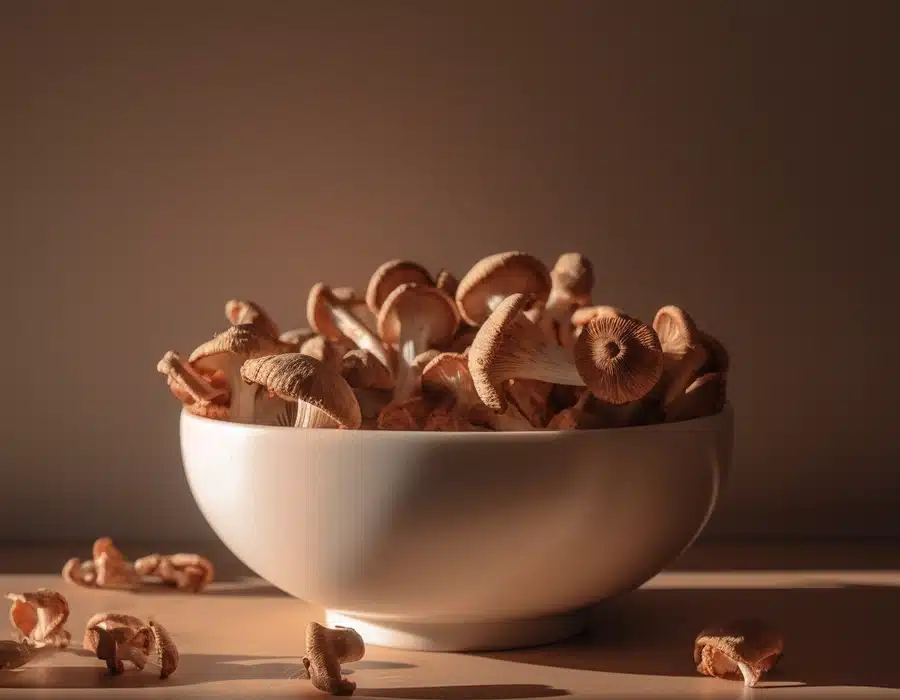 A bowl of mushrooms