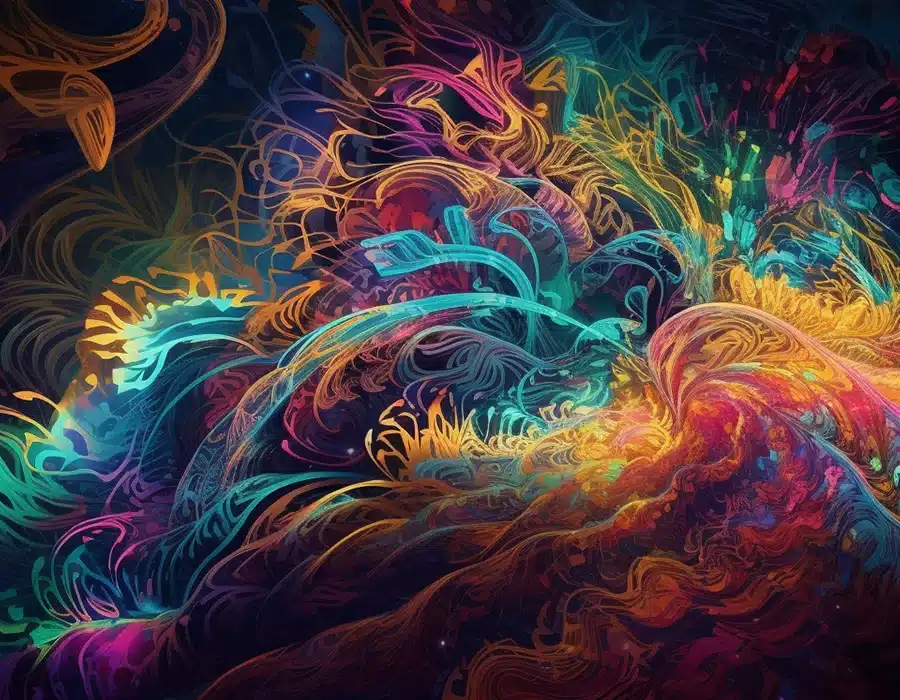 abstract depiction of how psychedelics affect the brain