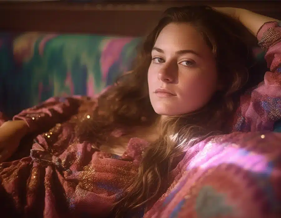 A woman experiencing a trip