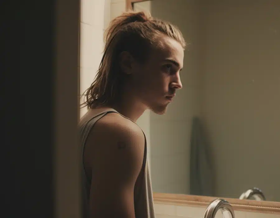 A young man depressed